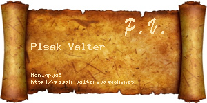 Pisak Valter névjegykártya